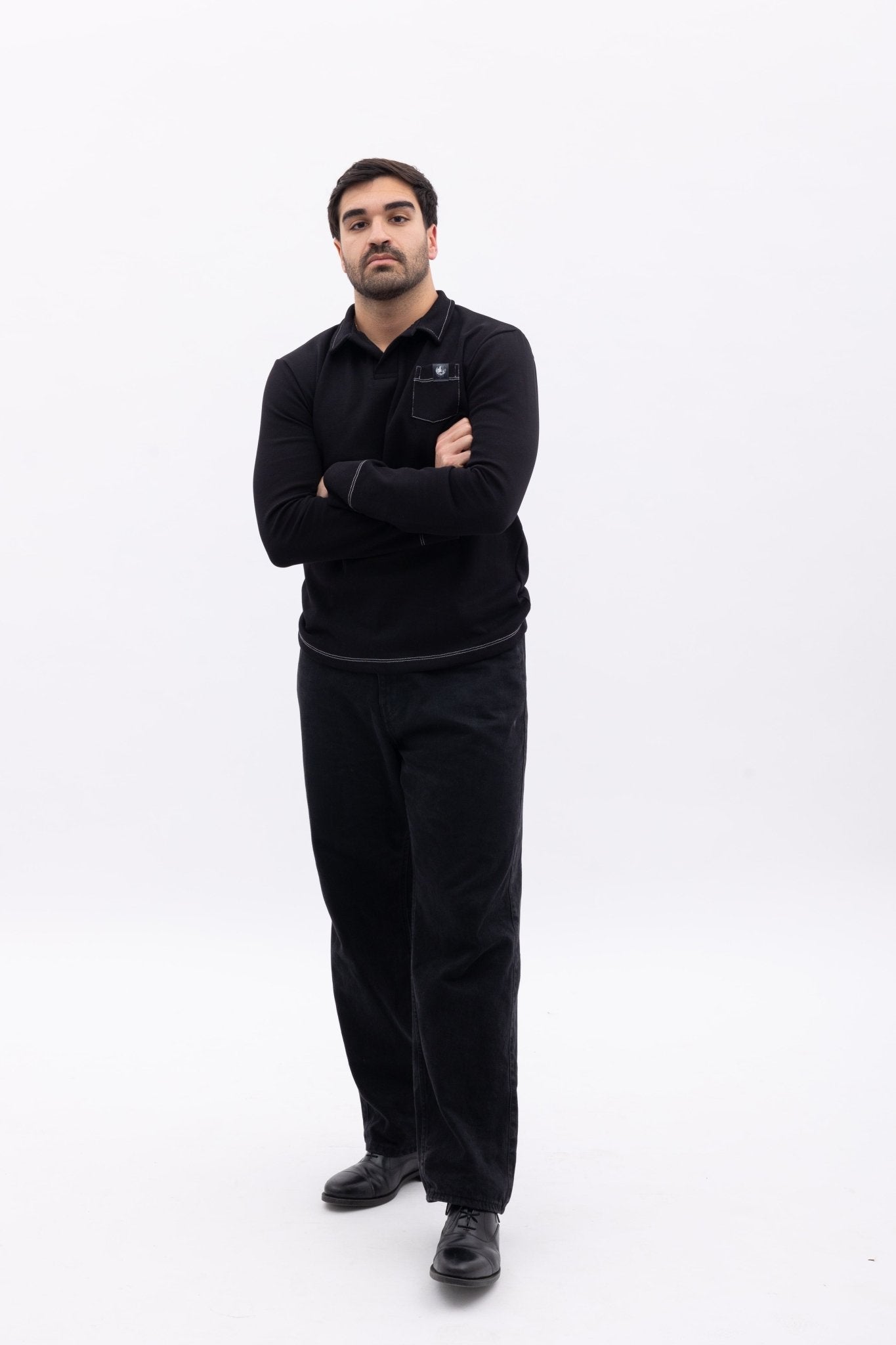 Black Polo Shirt Model Fit