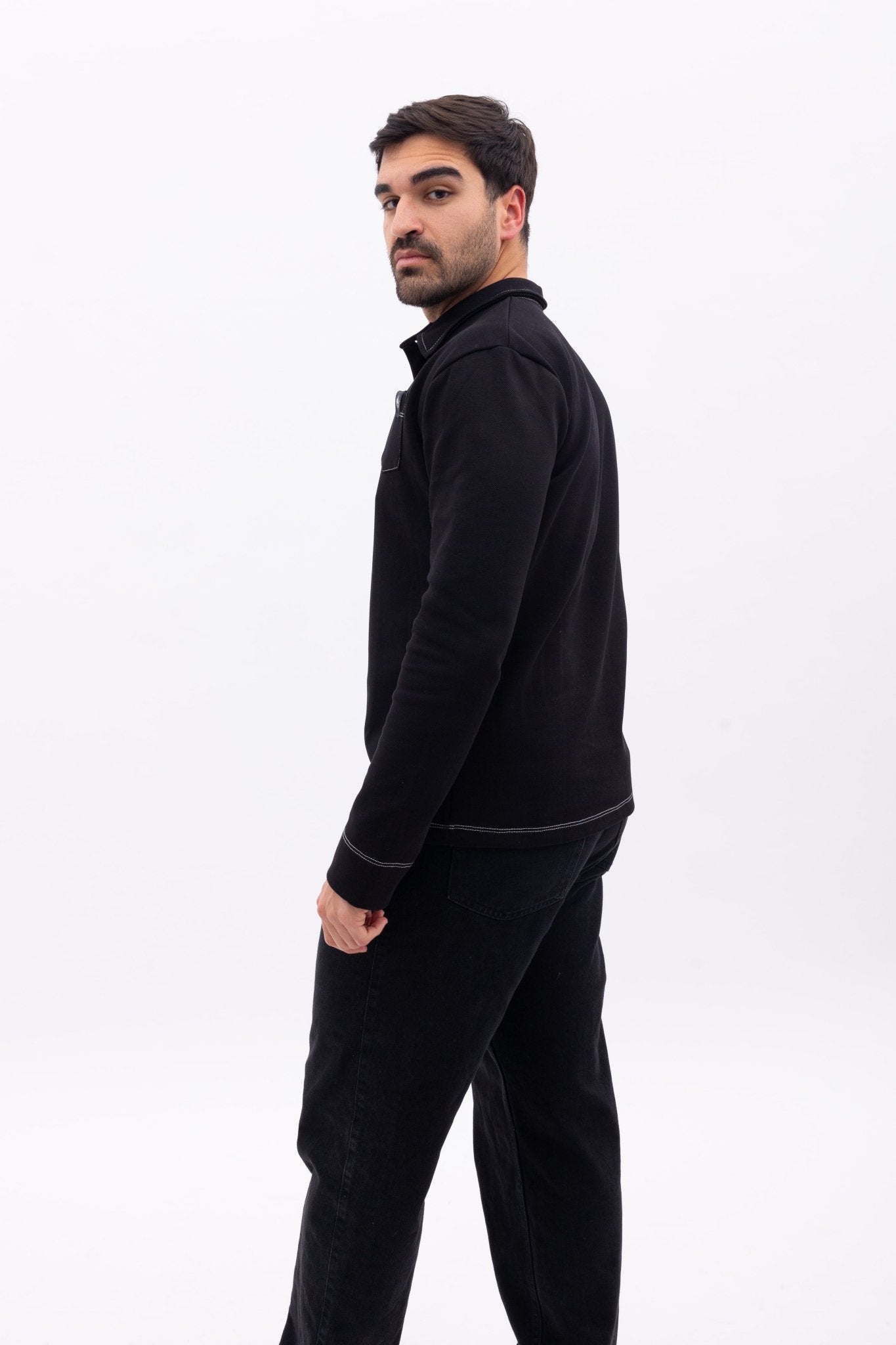 Black Polo Shirt Model Image