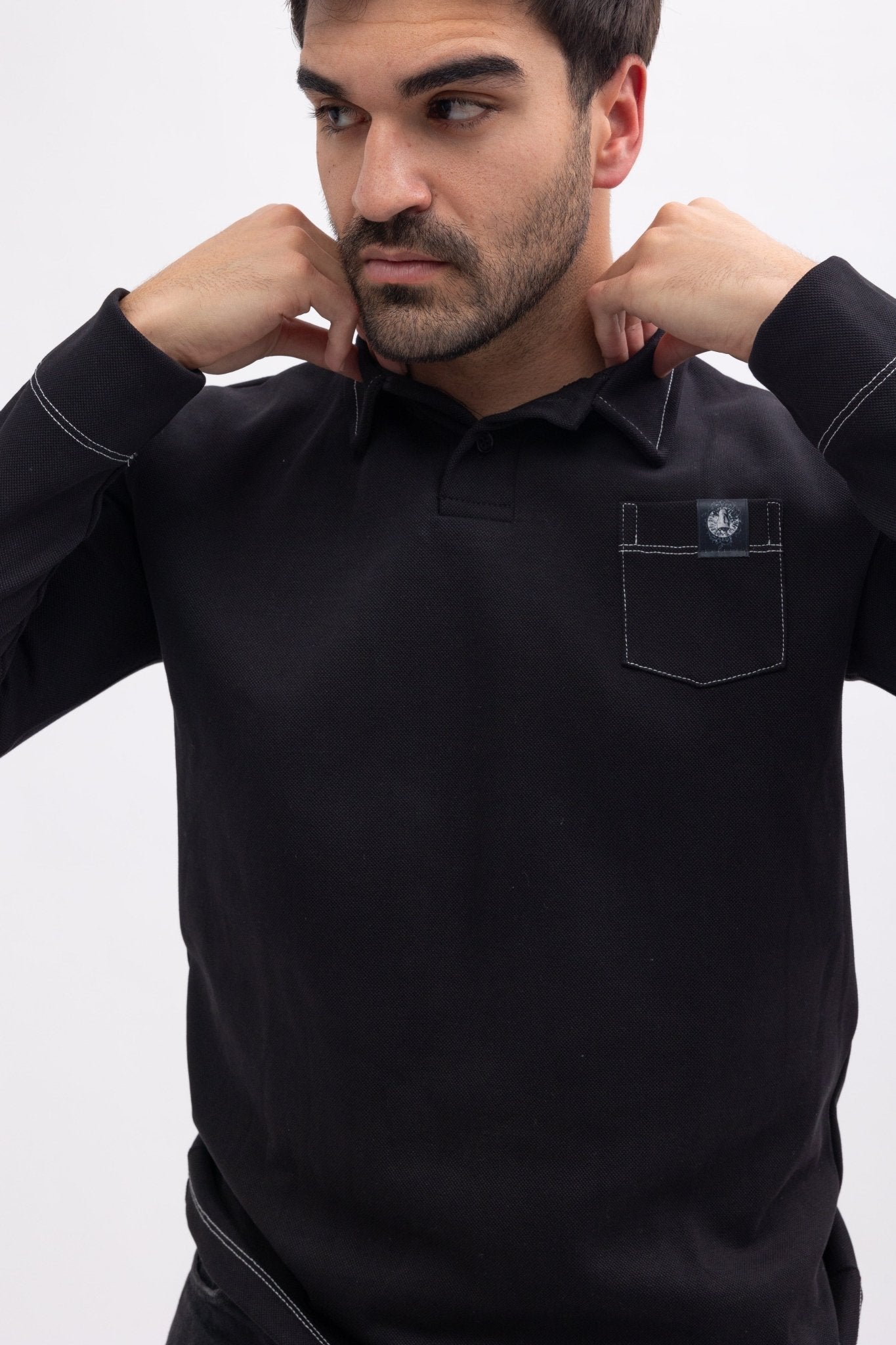 Black Polo Shirt Model Shot