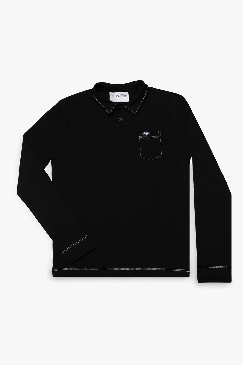 Long Sleeve Polo Shirt Front Lay Image