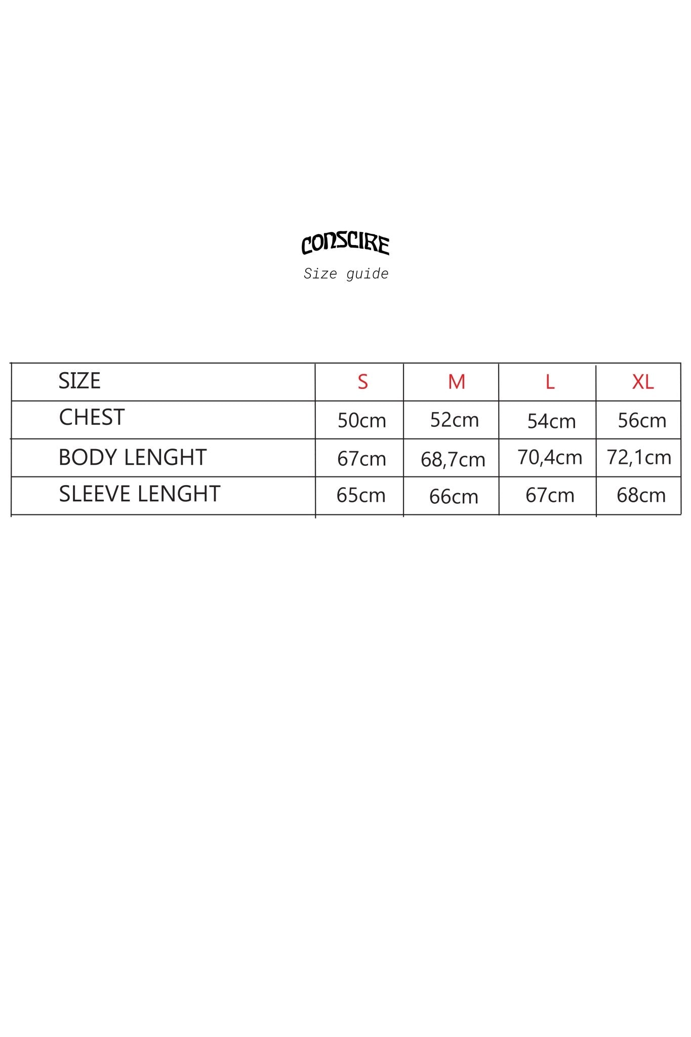 Size Guide Measurement For Polo Shirt