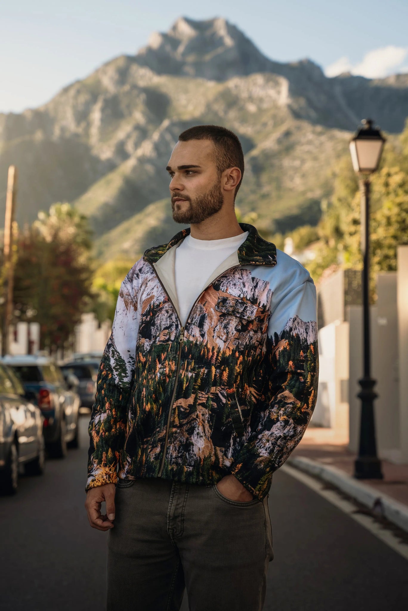 Zip-Up Shirt  Mountain View Model Photo
